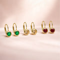 Solitaire 1.2ct Bezel CZ Leverback Earrings in Sterling Silver, Champagne, Gold Flashed