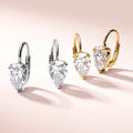 Solitaire 2.6ct Pear CZ Leverback Earrings in Sterling Silver