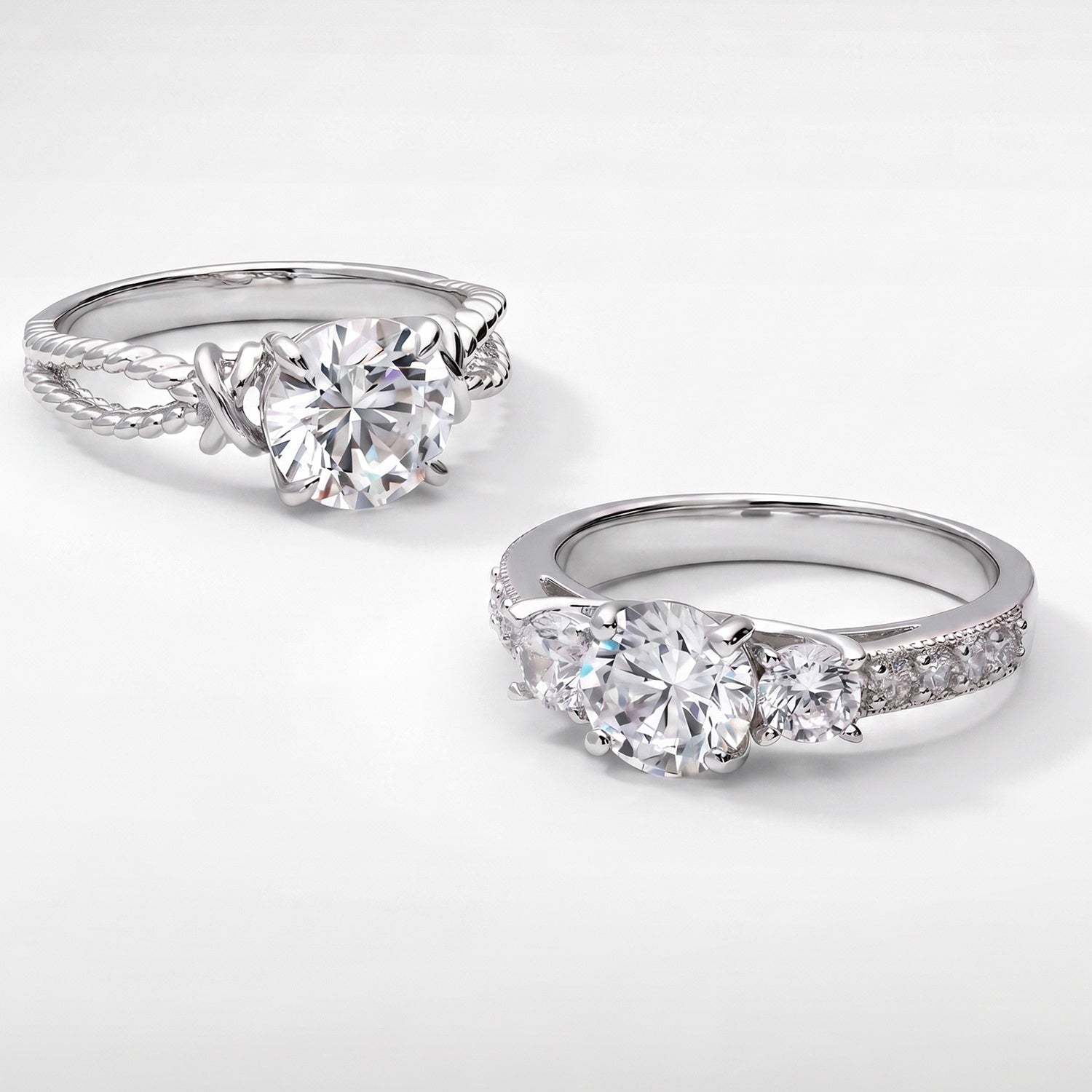 3-Stone Ring, Cable Ring