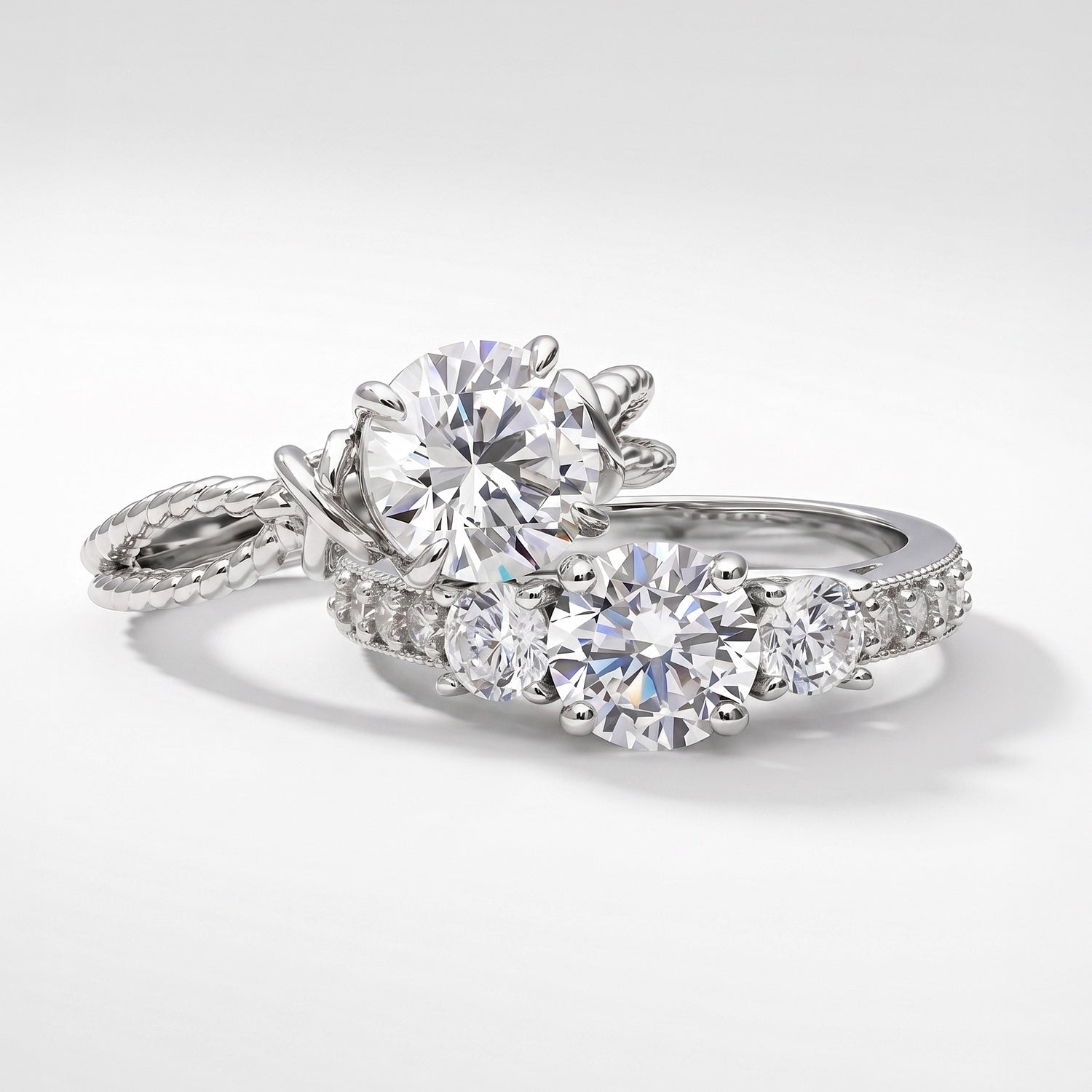 3-Stone Ring, Cable Ring