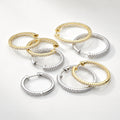 CZ Small Hoop Earrings in Sterling Silver