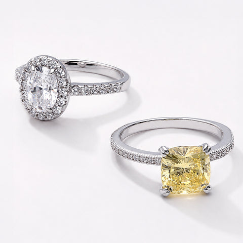 Halo Ring, Solitaire with Side Stones Ring