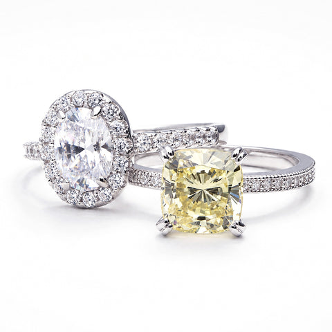 Halo Ring, Solitaire with Side Stones Ring