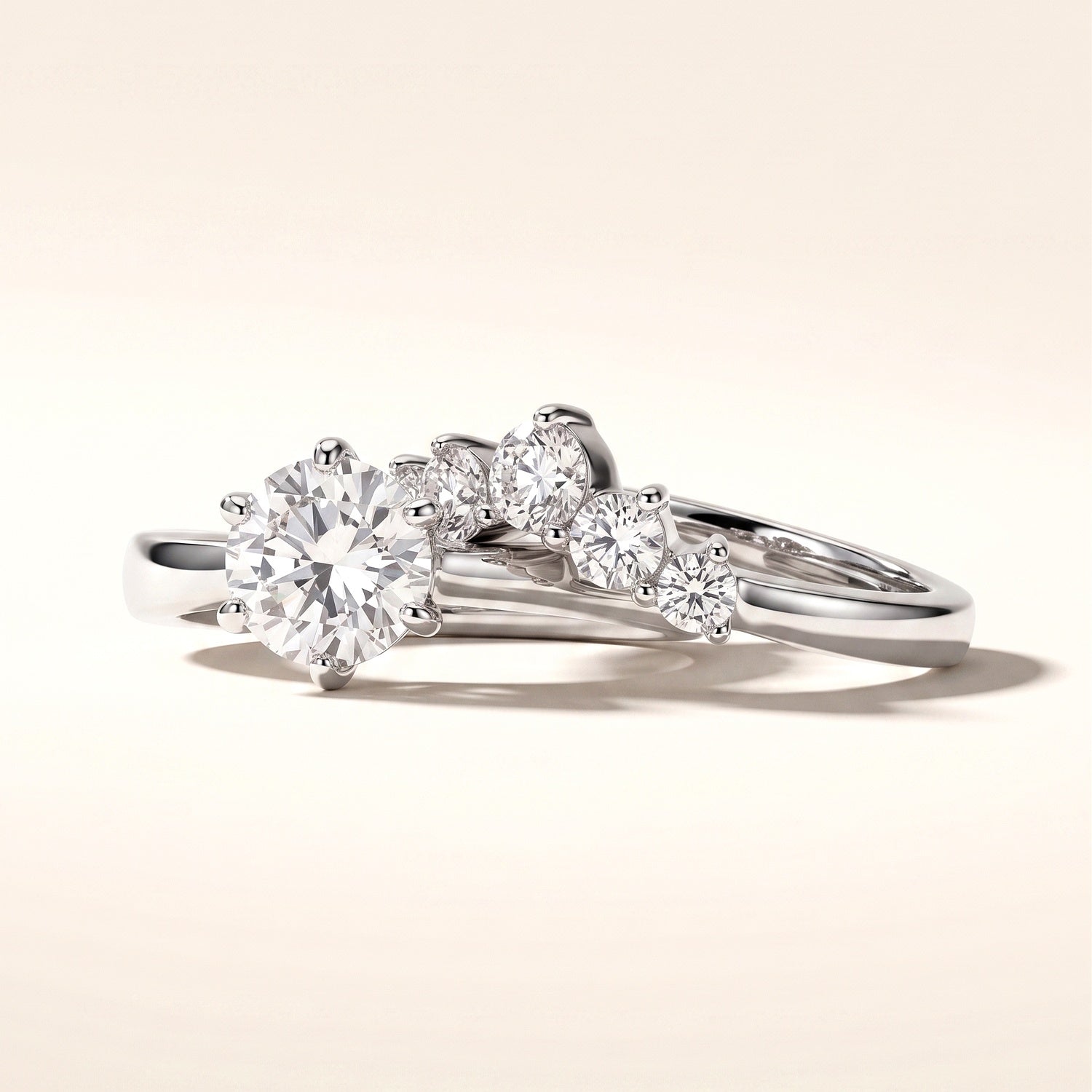 5-Stone Curved Band, Solitaire Ring