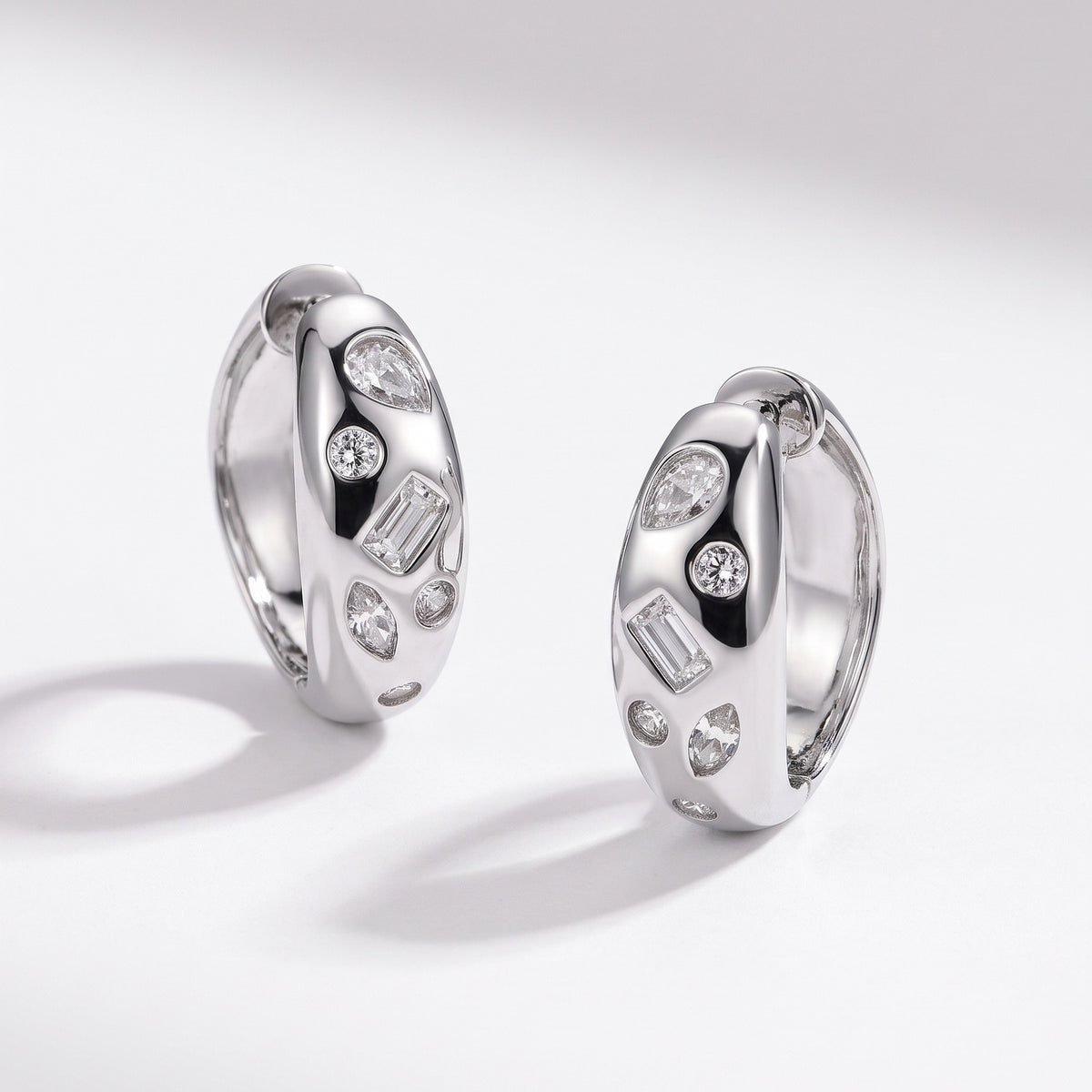Dome Hoop Earrings Style E1855-01
