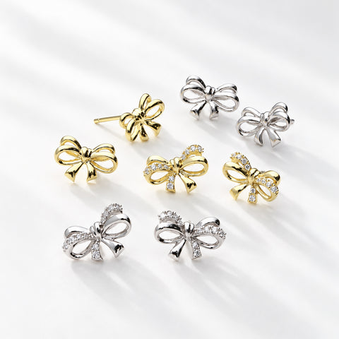 Bow Tie Stud Earrings Style E1698-01, Bow Tie Stud Earrings Style E1698-02