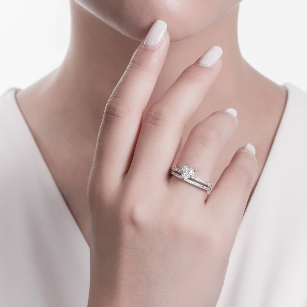 Pave CZ Eternity Ring in Sterling Silver