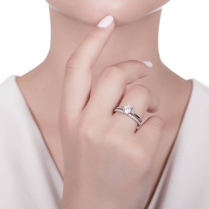Pave CZ Eternity Ring in Sterling Silver