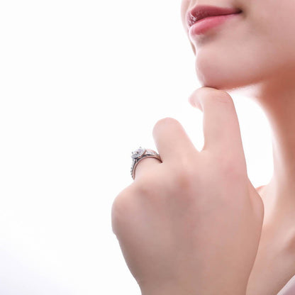 Halo Heart Heart CZ Ring in Sterling Silver