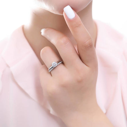 Pave CZ Eternity Ring in Sterling Silver