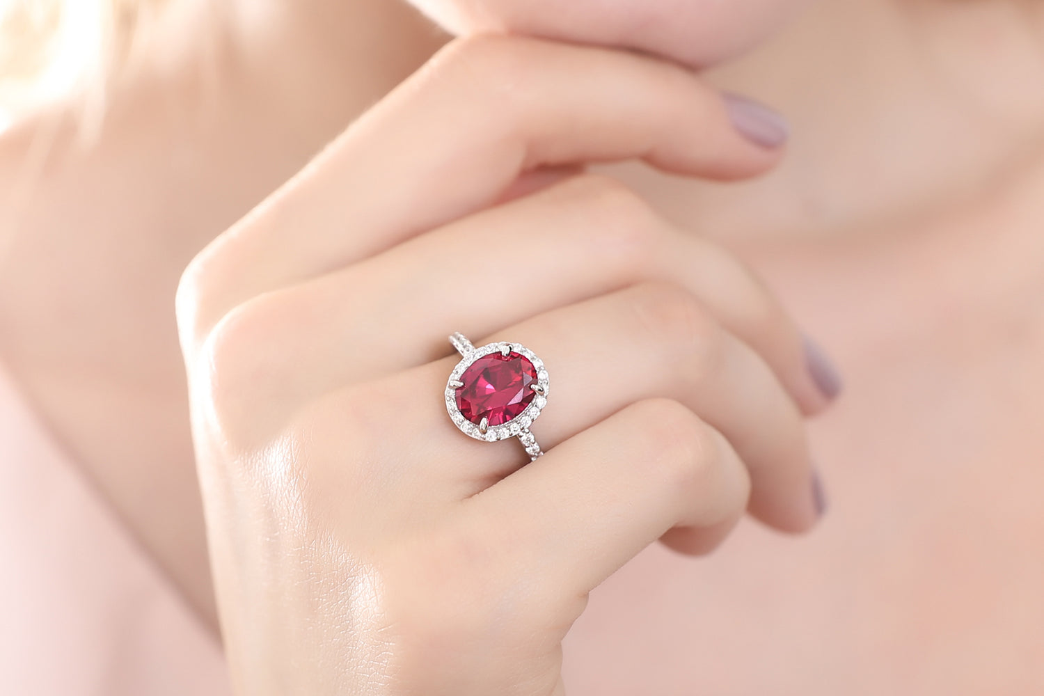 8. Simulated Ruby Engagement Ring