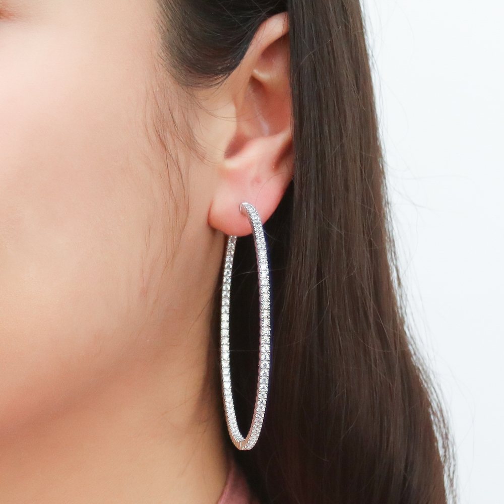 SILVER925 VOLUME HOOP EARRINGS/シルバー/ピアス Amazon.com: 925 Sterling Silver 2.5mm Round Hoop Earrings