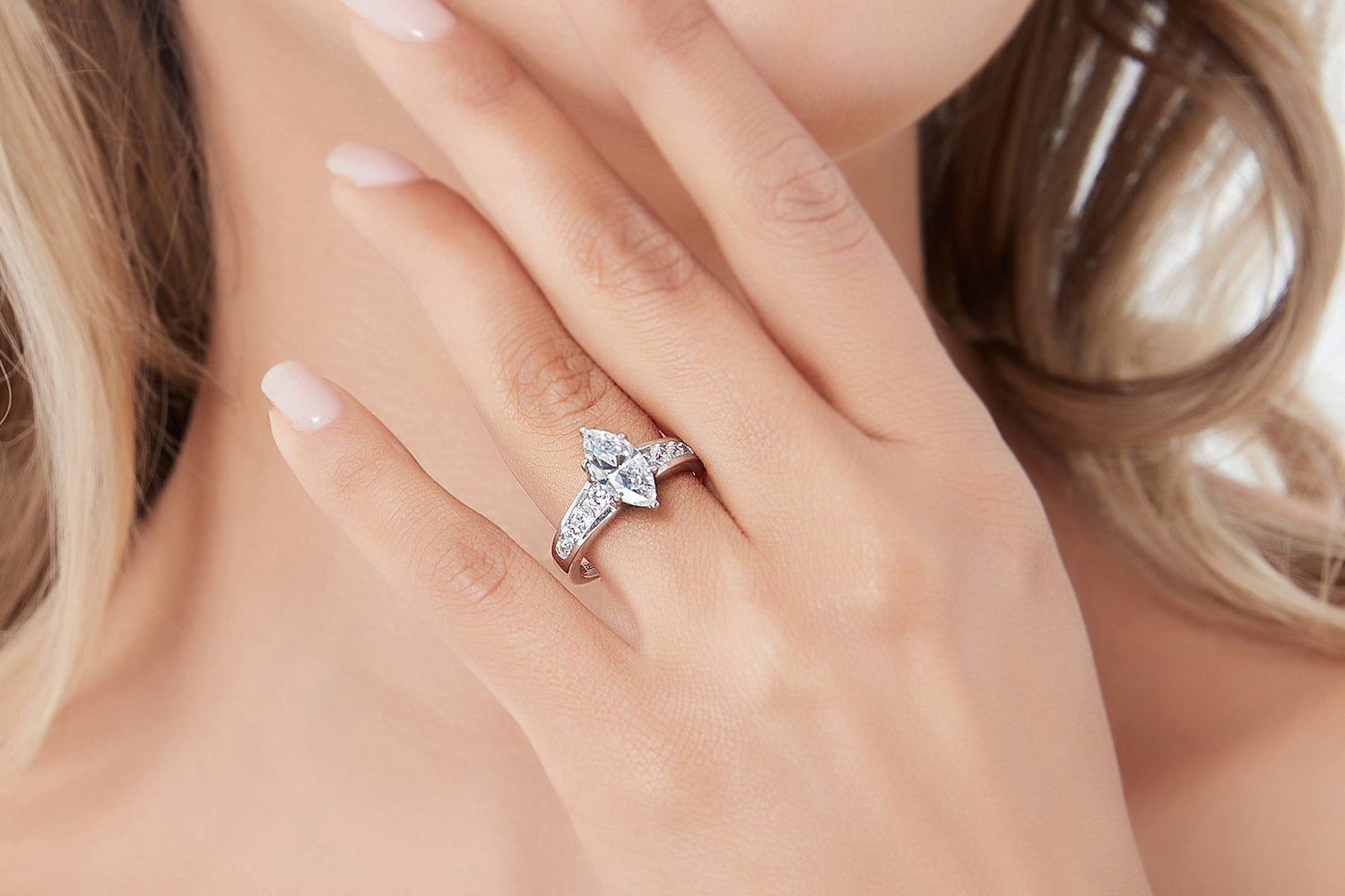 10. Glamorous Marquise Engagement Ring