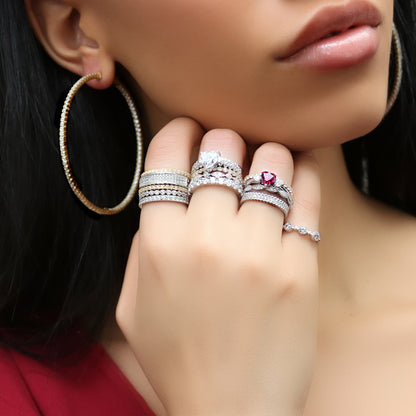 Pave CZ Eternity Ring in Sterling Silver