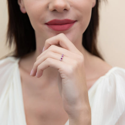 Art Deco CZ Eternity Ring in Sterling Silver