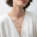 Model wearing North Star CZ Necklace in Sterling Silver, Yellow Gold Flashed