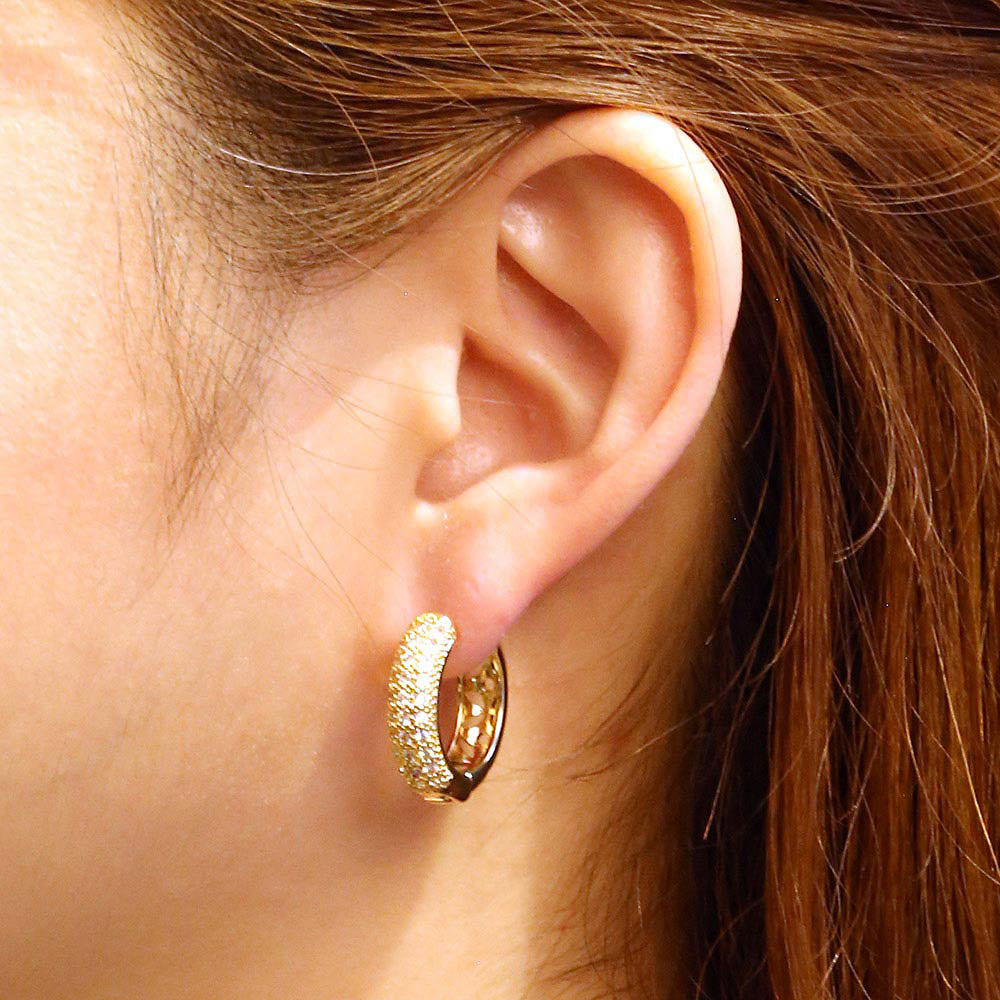 Dome CZ Small Hoop Earrings