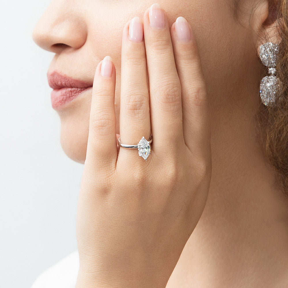 Bague De Fiançailles USTAR 1 Carat Zircon - Six Griffes, Argentée, Taille 8, Parfaite Pour Mariage Ou Anniversaire