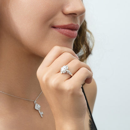 Filigree CZ Ring in Sterling Silver