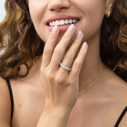 Pave CZ Eternity Ring in Gold Flashed Sterling Silver