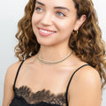 Model wearing CZ Necklace and Bracelet in Sterling Silver