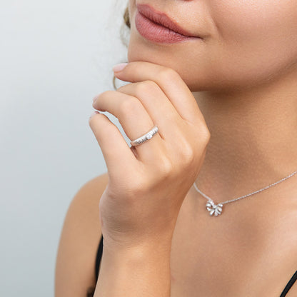 Solitaire Bezel CZ Ring in Sterling Silver