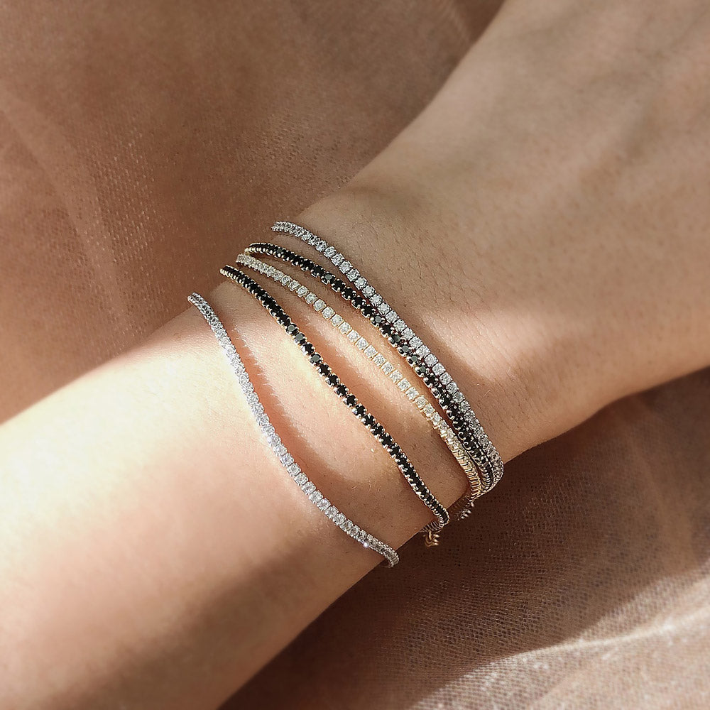 Gold Flashed Sterling Silver Cubic Zirconia Tennis Bracelet #VS917