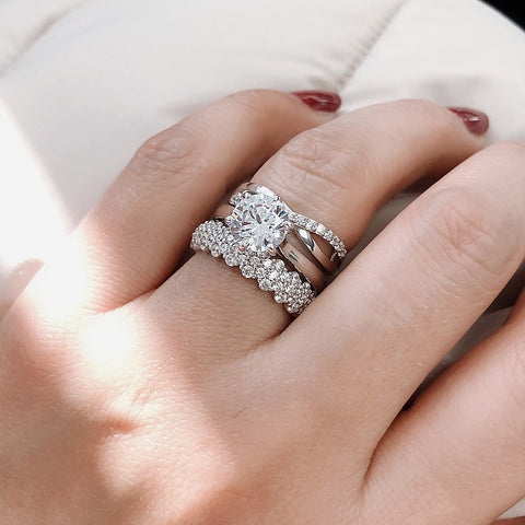 Cluster Eternity Ring Style R1878-01, Solitaire Ring Style R1243-05