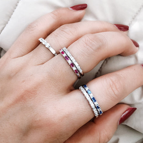 Art Deco Half Eternity Ring Style R1223-01, Art Deco Half Eternity Ring Style R1490-B