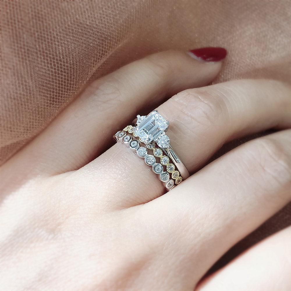 3-Stone Ring Style R1591-01, Bubble Eternity Ring Style R1780-02