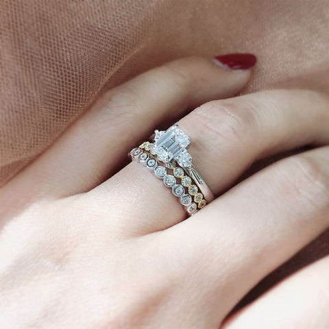 3-Stone Ring Style R1591-01, Bubble Eternity Ring Style R1780-02