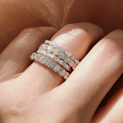 Art Deco CZ Eternity Ring in Sterling Silver