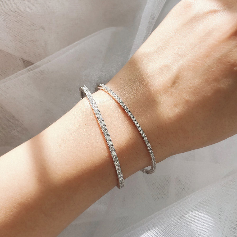 Sterling Silver Flexible Cubic Zirconia CZ Bangle – BERRICLE