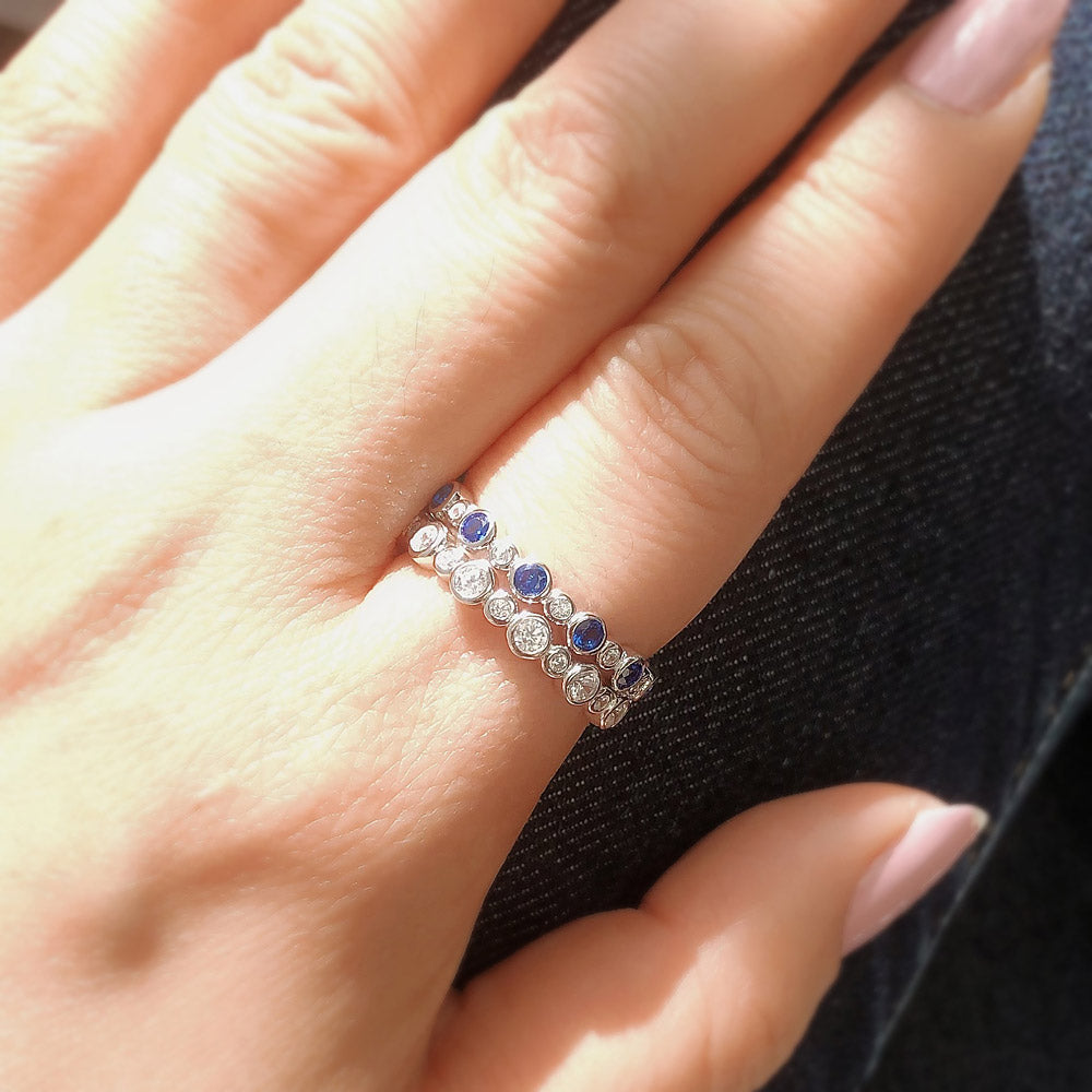 Model Wearing Bubble Eternity Ring