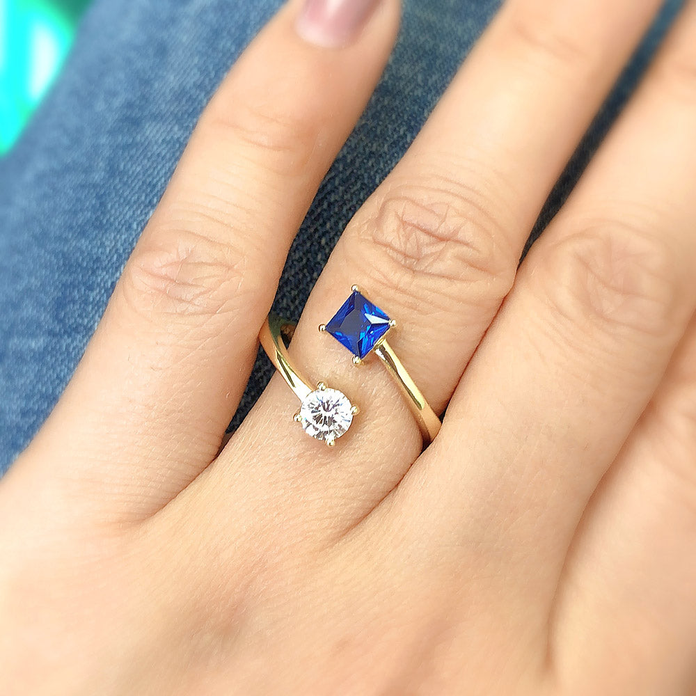 Gold Flashed Sterling Silver Bypass Promise CZ Band Ring – BERRICLE