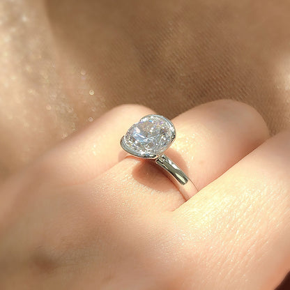 Solitaire 2ct Bezel CZ Ring in Sterling Silver