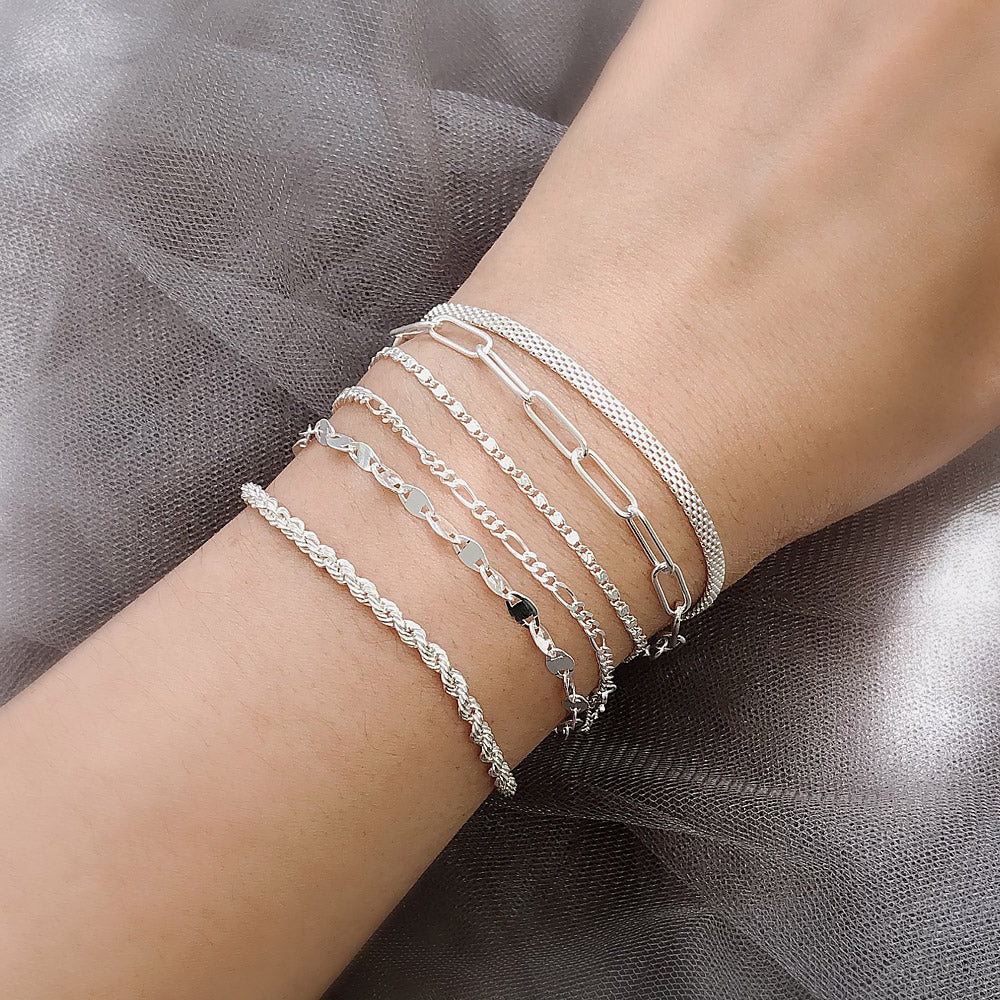 Chain Bracelet Style B410-01, Link Bracelet Style B411-01
