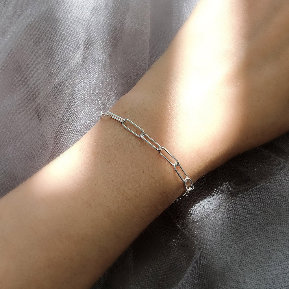 4mm Silver Plated Belcher Link Anklet – Ladies Chain Anklet – Wedding Jewelry