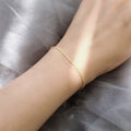 Model wearing Chain Bracelet in Sterling Silver, Yellow Gold Flashed
