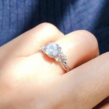 Solitaire Filigree Flower 1.6ct CZ Ring in Sterling Silver