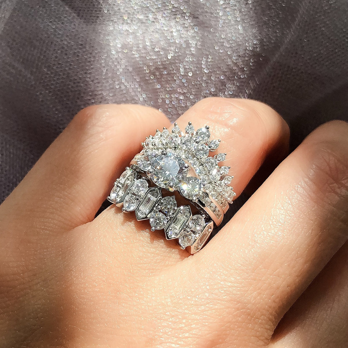 3-Stone Ring Style R1169-01, Cluster Band Ring Style R1860-01