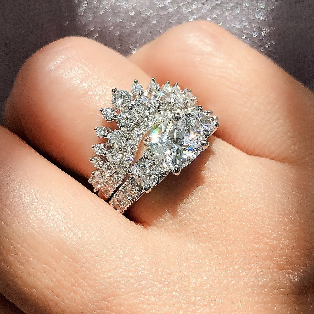 3-Stone Ring Style R1161-01, Wishbone Curved Band Style R1862-01