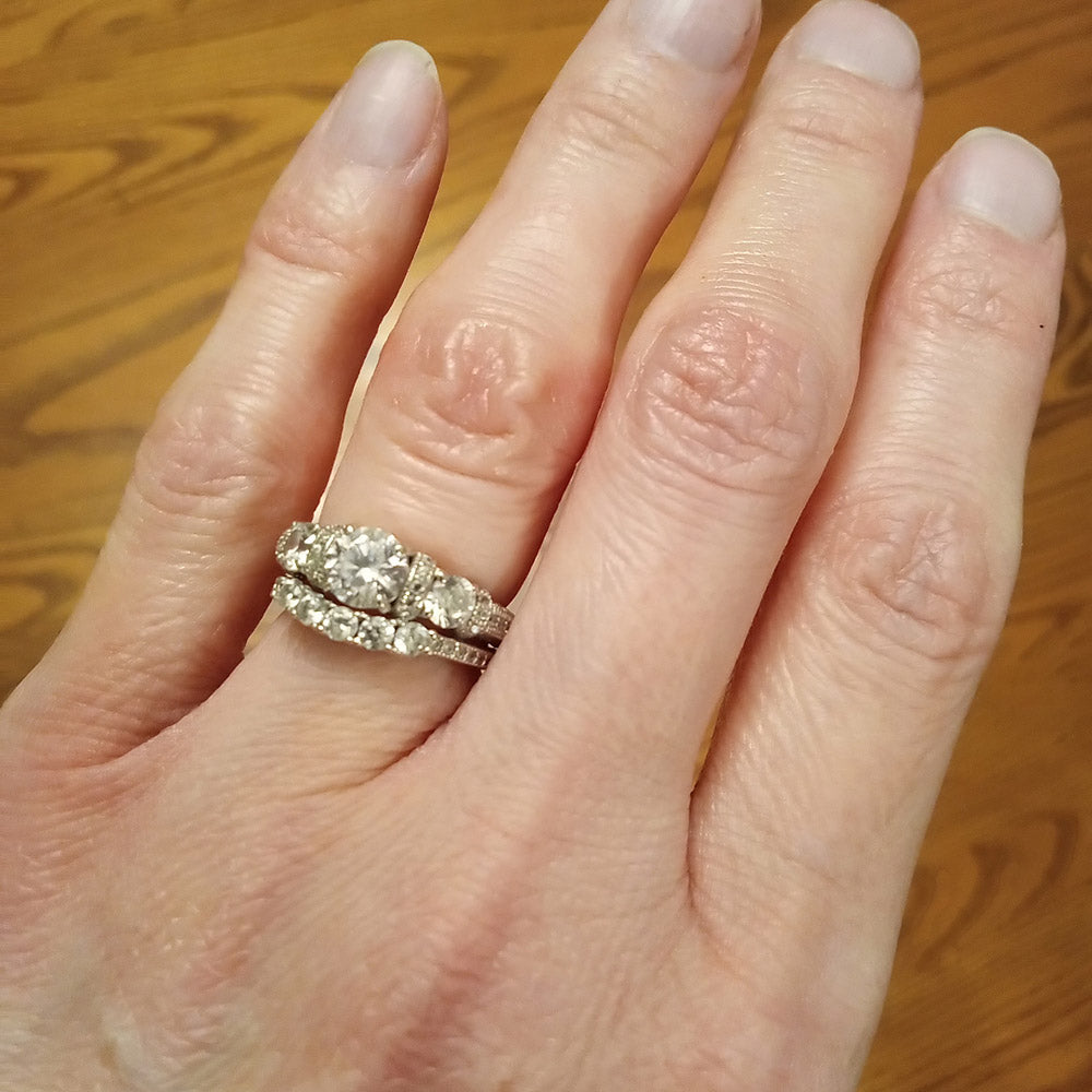 Model Wearing 3-Stone Ring