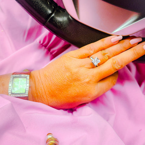 Model Wearing Solitaire Ring