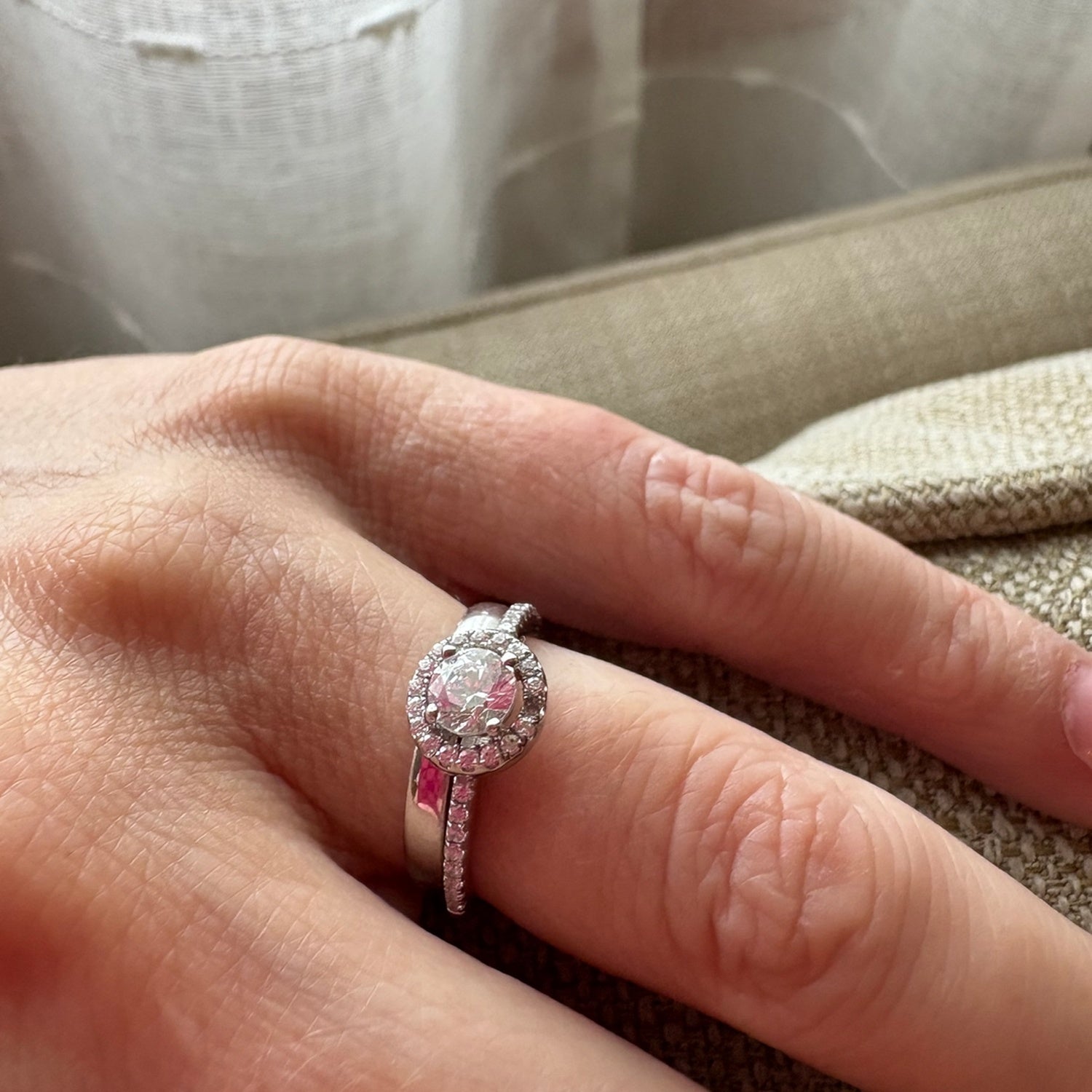 Model Wearing Halo Ring
