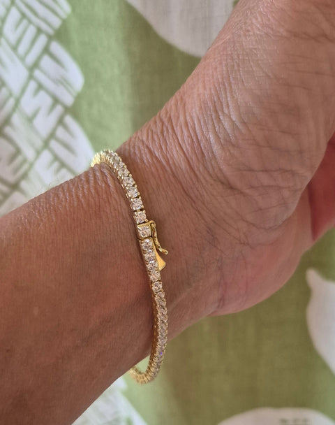 Model Wearing Tennis Bracelet