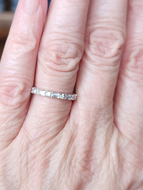Model Wearing Art Deco Half Eternity Ring