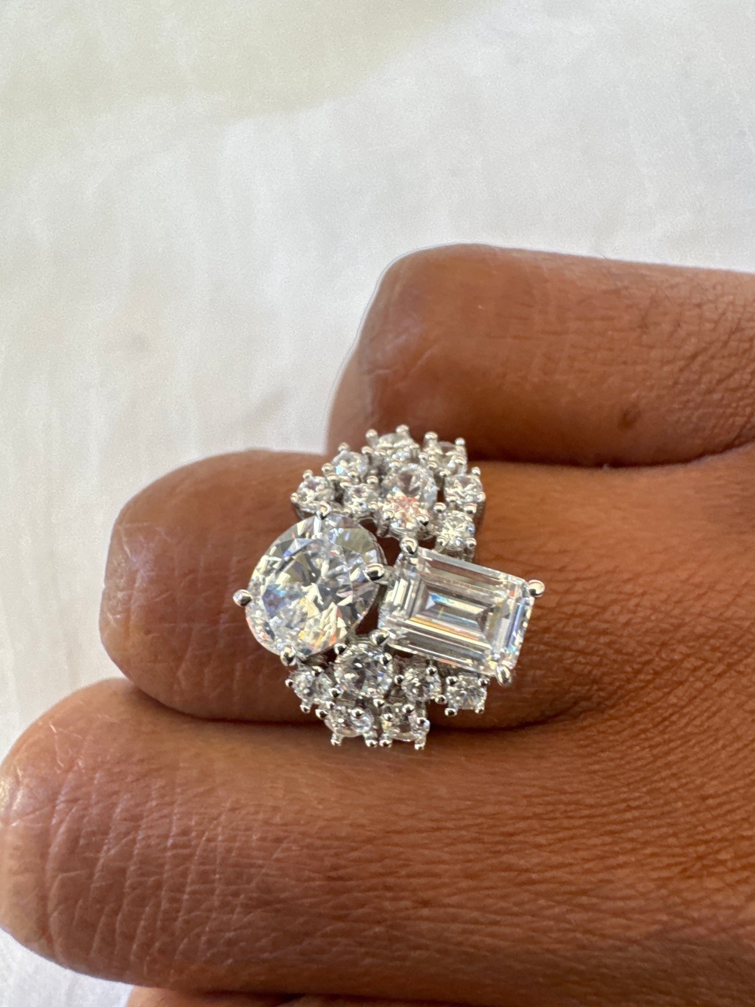 Model Wearing Cluster Ring