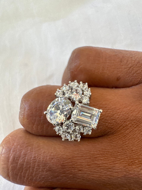 Model Wearing Cluster Ring