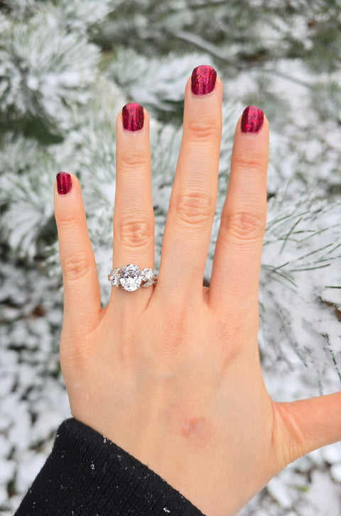 Model Wearing Flower Ring